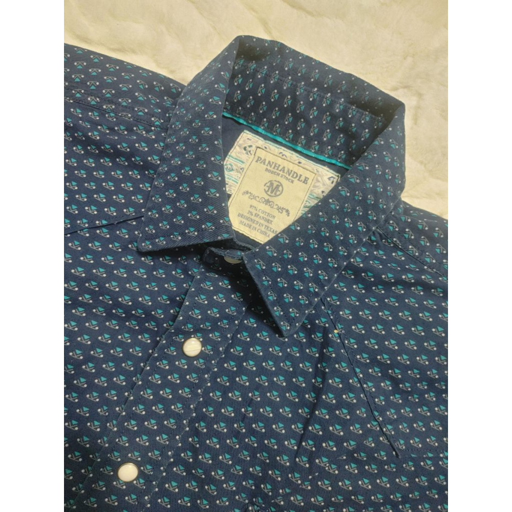 Panhandle Rough Stock Men's Pearl Snap Shirt in size M